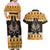 Ancient Egyptian Christmas Couples Matching Off Shoulder Maxi Dress and Hawaiian Shirt Anubis Eid Milad Majid - Wonder Print Shop