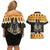 Ancient Egyptian Christmas Couples Matching Off Shoulder Short Dress and Hawaiian Shirt Anubis Eid Milad Majid - Wonder Print Shop