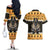 Ancient Egyptian Christmas Couples Matching Off The Shoulder Long Sleeve Dress and Hawaiian Shirt Anubis Eid Milad Majid - Wonder Print Shop
