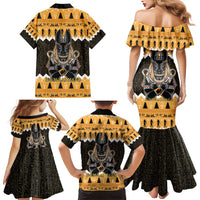 Ancient Egyptian Christmas Family Matching Mermaid Dress and Hawaiian Shirt Anubis Eid Milad Majid - Wonder Print Shop