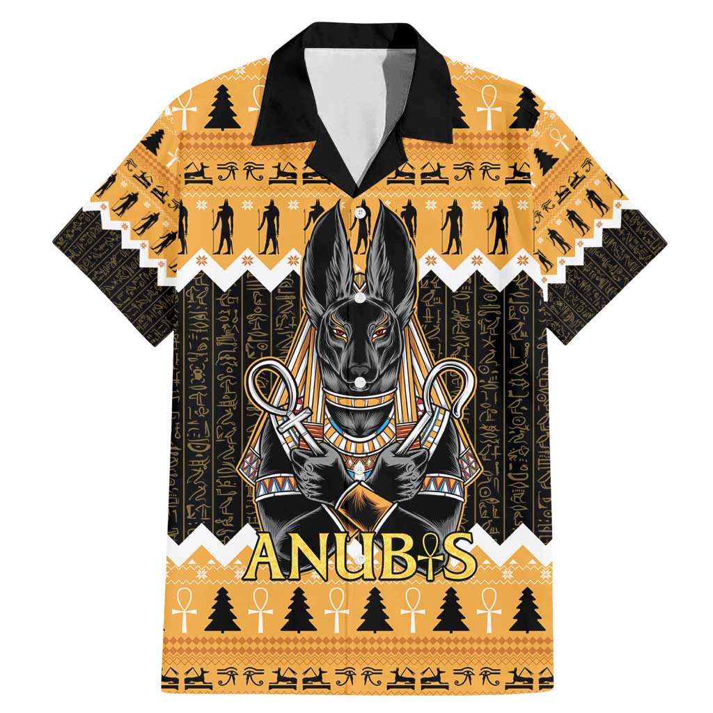 Ancient Egyptian Christmas Family Matching Mermaid Dress and Hawaiian Shirt Anubis Eid Milad Majid - Wonder Print Shop