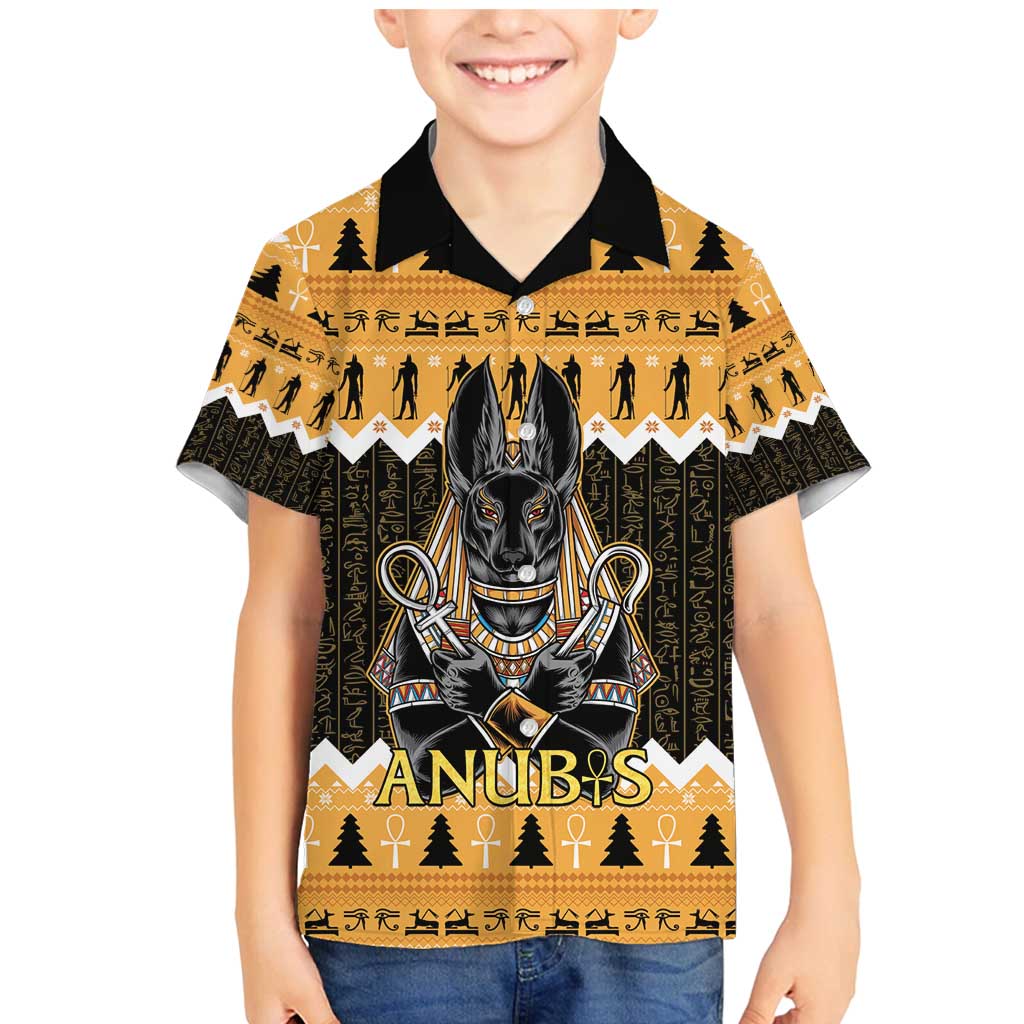 Ancient Egyptian Christmas Family Matching Mermaid Dress and Hawaiian Shirt Anubis Eid Milad Majid - Wonder Print Shop