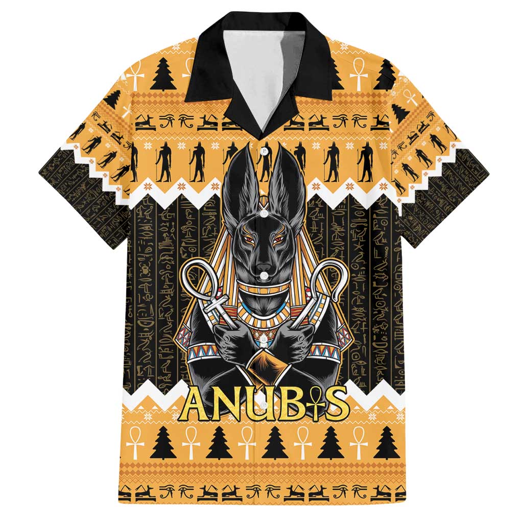 Ancient Egyptian Christmas Family Matching Off Shoulder Maxi Dress and Hawaiian Shirt Anubis Eid Milad Majid - Wonder Print Shop