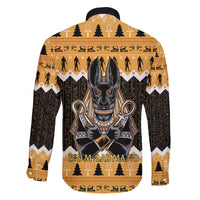 Ancient Egyptian Christmas Family Matching Off Shoulder Maxi Dress and Hawaiian Shirt Anubis Eid Milad Majid - Wonder Print Shop