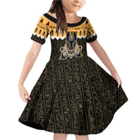 Ancient Egyptian Christmas Family Matching Off Shoulder Short Dress and Hawaiian Shirt Anubis Eid Milad Majid - Wonder Print Shop