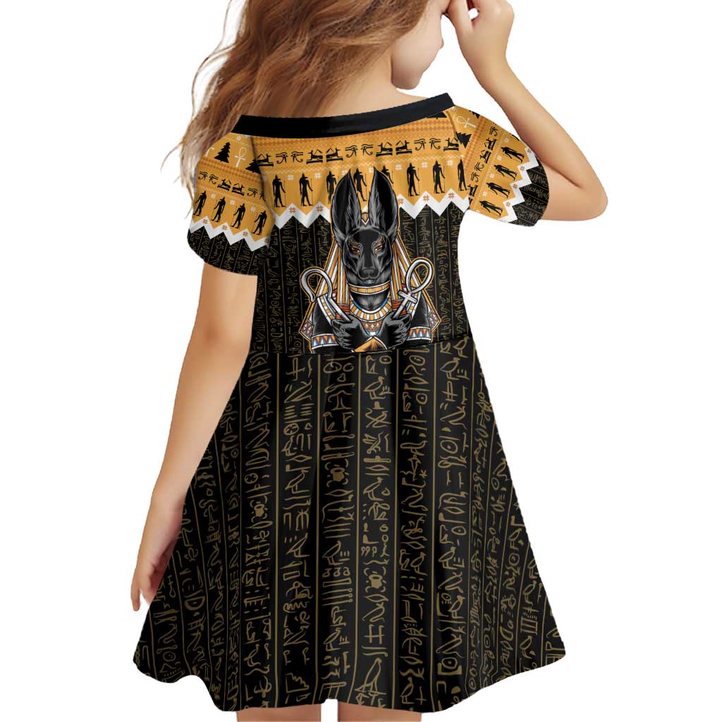 Ancient Egyptian Christmas Family Matching Off Shoulder Short Dress and Hawaiian Shirt Anubis Eid Milad Majid - Wonder Print Shop