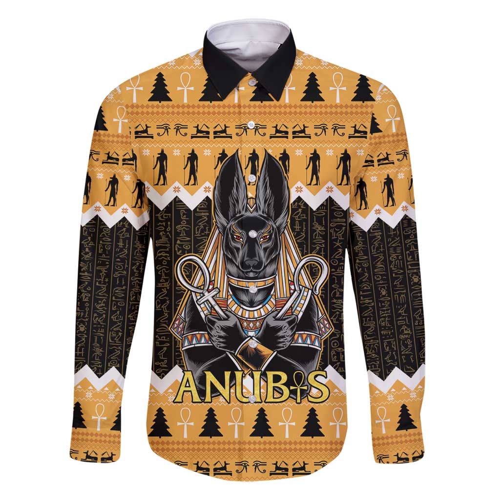 Ancient Egyptian Christmas Family Matching Off Shoulder Short Dress and Hawaiian Shirt Anubis Eid Milad Majid - Wonder Print Shop