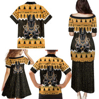 Ancient Egyptian Christmas Family Matching Puletasi and Hawaiian Shirt Anubis Eid Milad Majid - Wonder Print Shop