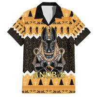 Ancient Egyptian Christmas Family Matching Short Sleeve Bodycon Dress and Hawaiian Shirt Anubis Eid Milad Majid - Wonder Print Shop