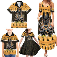 Ancient Egyptian Christmas Family Matching Summer Maxi Dress and Hawaiian Shirt Anubis Eid Milad Majid - Wonder Print Shop