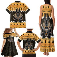 Ancient Egyptian Christmas Family Matching Tank Maxi Dress and Hawaiian Shirt Anubis Eid Milad Majid - Wonder Print Shop