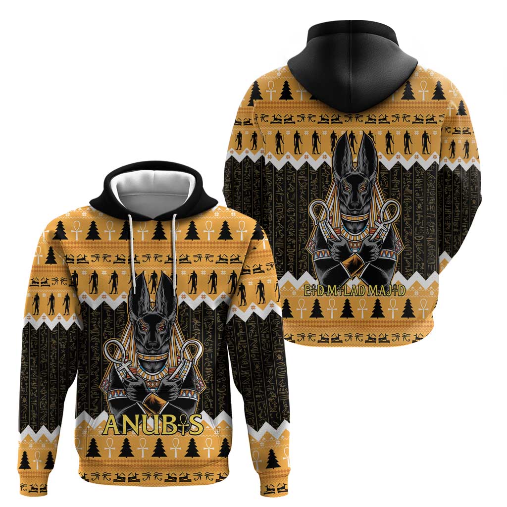 Ancient Egyptian Christmas Hoodie Anubis Eid Milad Majid - Wonder Print Shop