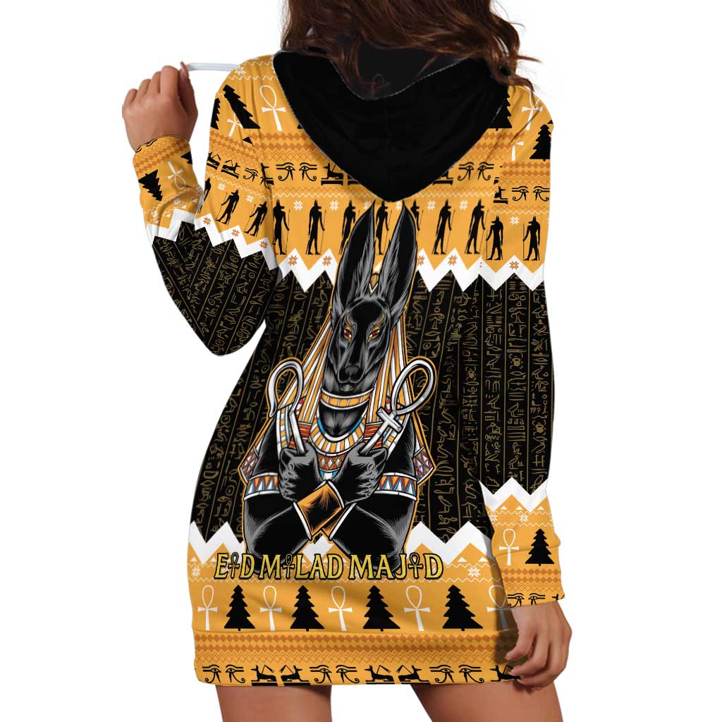 Ancient Egyptian Christmas Hoodie Dress Anubis Eid Milad Majid - Wonder Print Shop