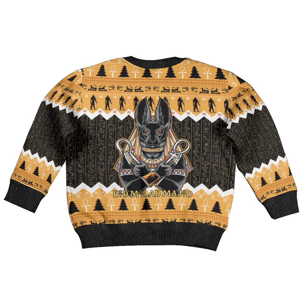 Ancient Egyptian Christmas Kid Ugly Christmas Sweater Anubis Eid Milad Majid - Wonder Print Shop