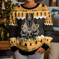 Ancient Egyptian Christmas Kid Ugly Christmas Sweater Anubis Eid Milad Majid - Wonder Print Shop