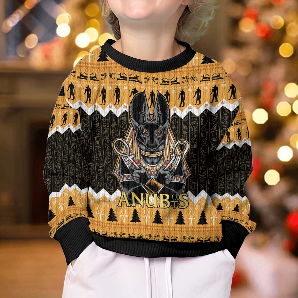 Ancient Egyptian Christmas Kid Ugly Christmas Sweater Anubis Eid Milad Majid - Wonder Print Shop