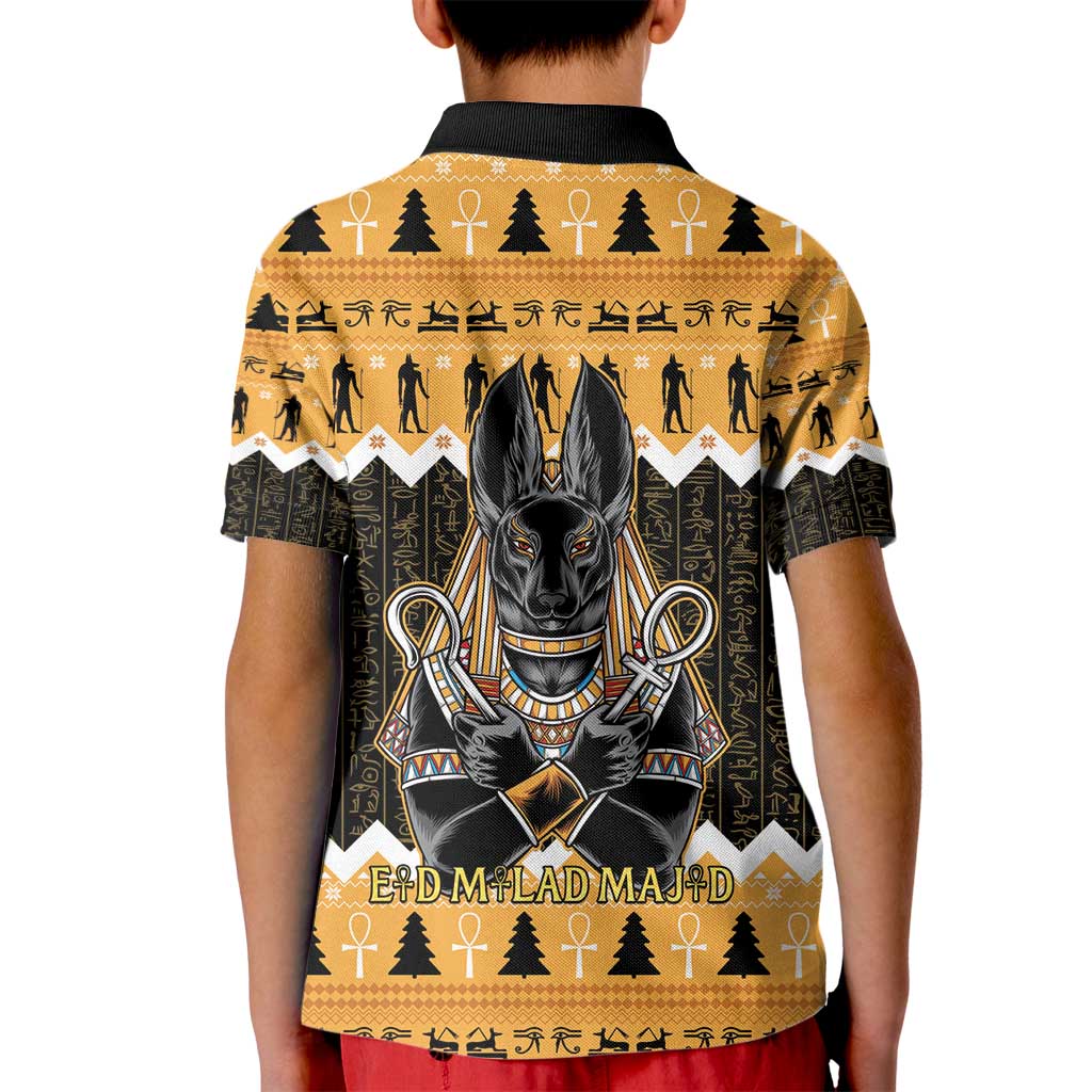 Ancient Egyptian Christmas Kid Polo Shirt Anubis Eid Milad Majid - Wonder Print Shop