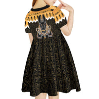 Ancient Egyptian Christmas Kid Short Sleeve Dress Anubis Eid Milad Majid - Wonder Print Shop