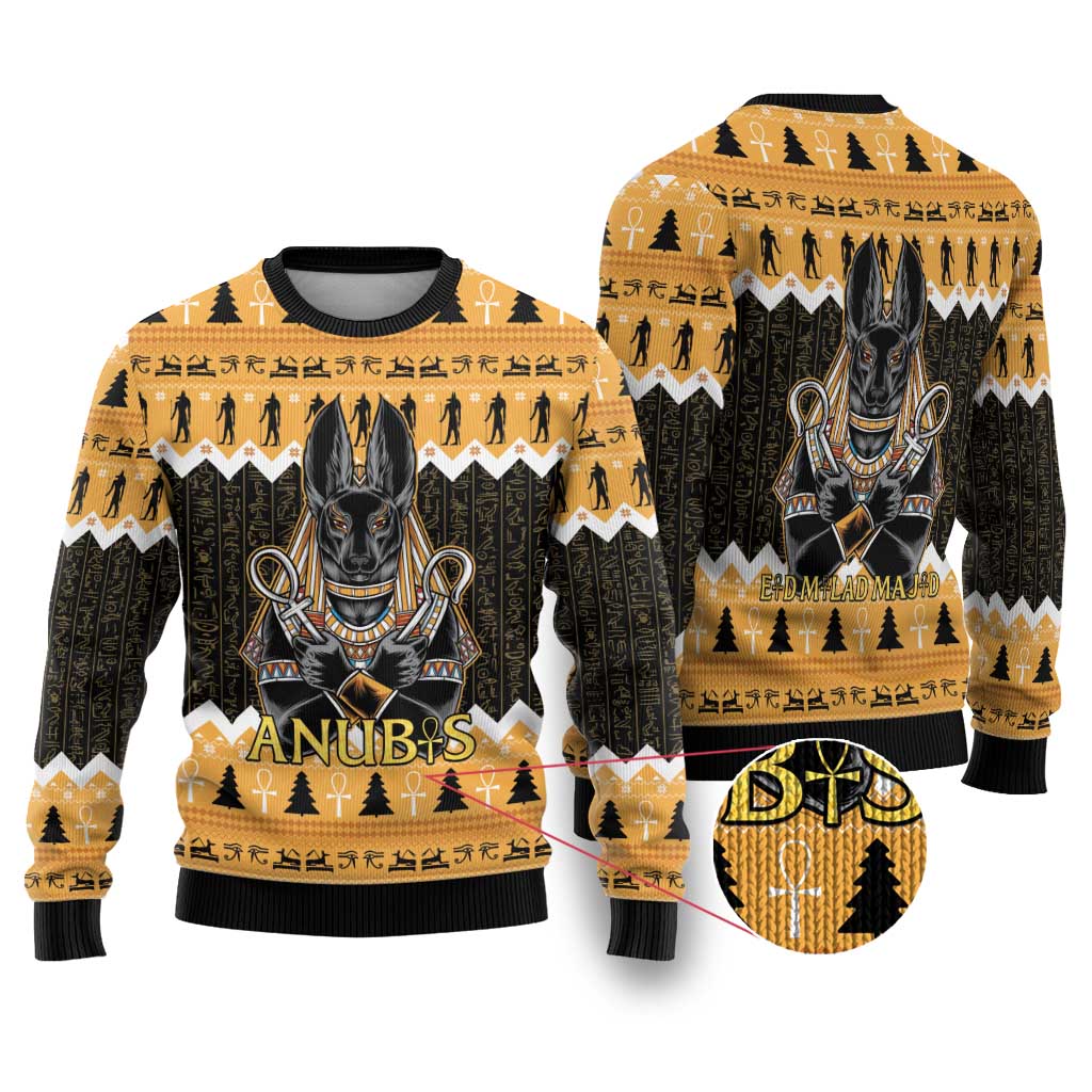 Ancient Egyptian Christmas Ugly Christmas Sweater Anubis Eid Milad Majid - Wonder Print Shop