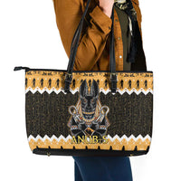 Ancient Egyptian Christmas Leather Tote Bag Anubis Eid Milad Majid - Wonder Print Shop