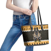 Ancient Egyptian Christmas Leather Tote Bag Anubis Eid Milad Majid - Wonder Print Shop