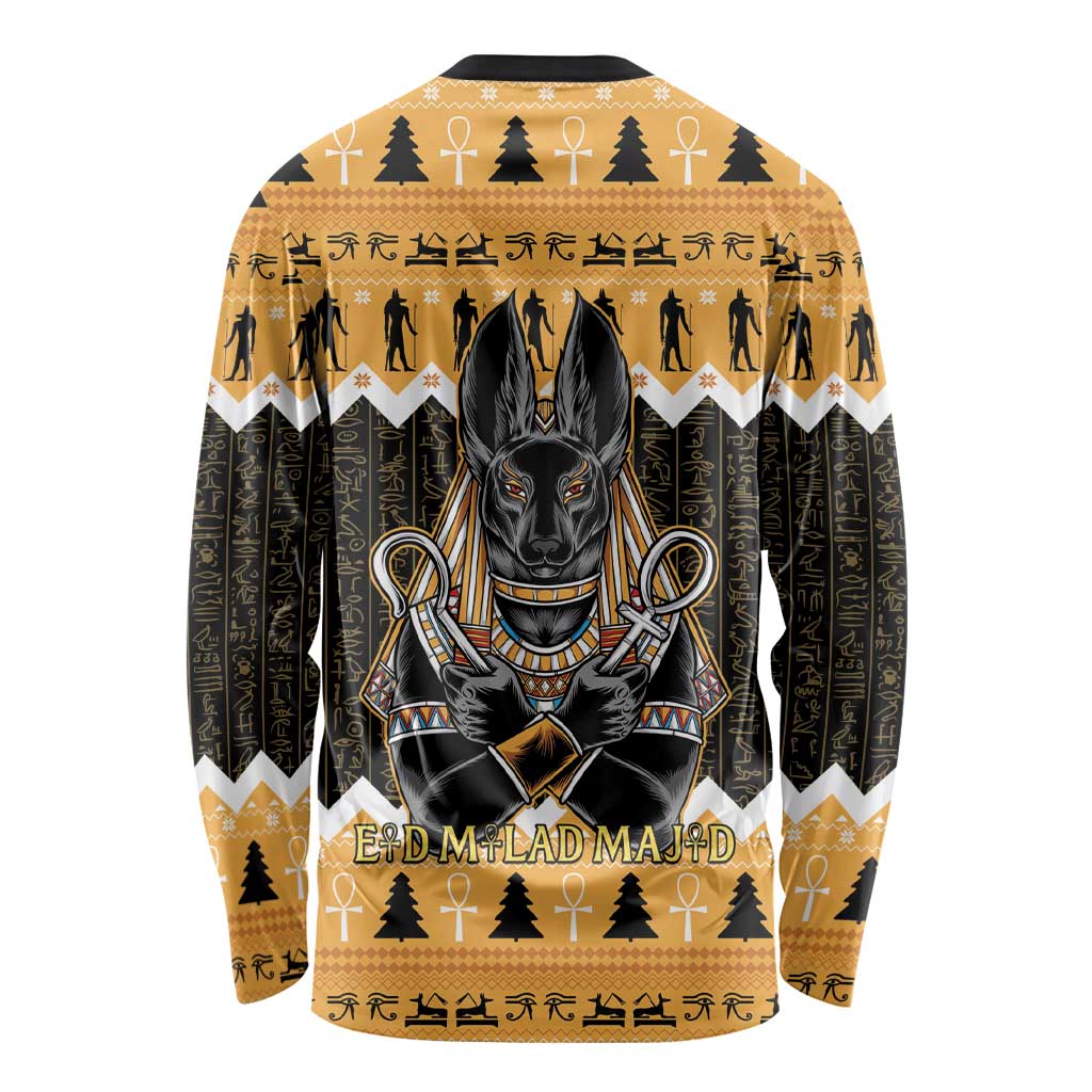 Ancient Egyptian Christmas Long Sleeve Shirt Anubis Eid Milad Majid - Wonder Print Shop