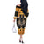 Ancient Egyptian Christmas Off The Shoulder Long Sleeve Dress Anubis Eid Milad Majid - Wonder Print Shop