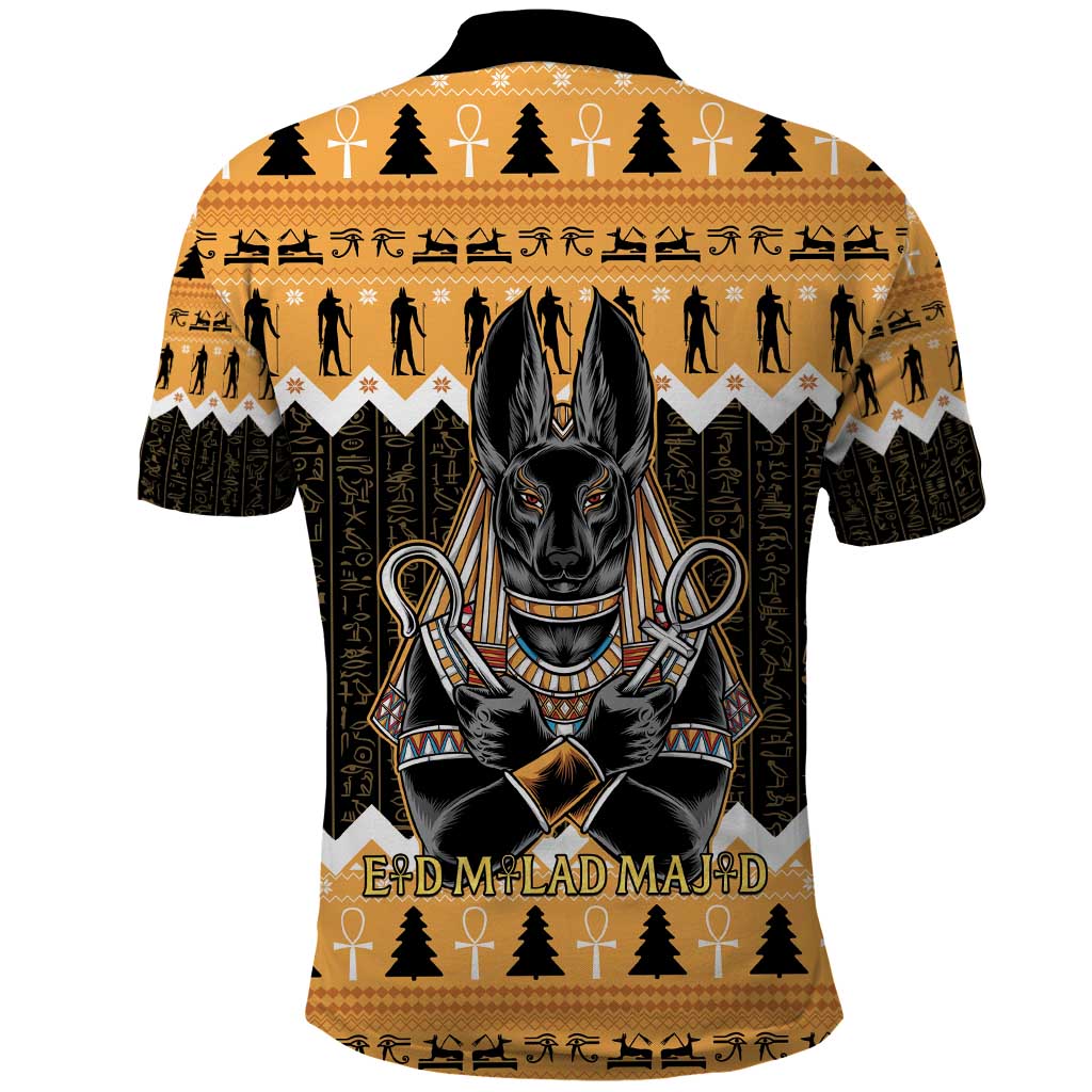 Ancient Egyptian Christmas Polo Shirt Anubis Eid Milad Majid - Wonder Print Shop