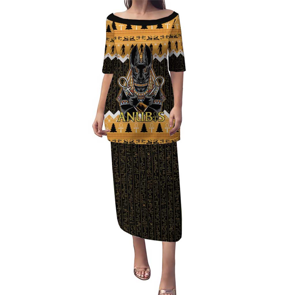 Ancient Egyptian Christmas Puletasi Anubis Eid Milad Majid - Wonder Print Shop