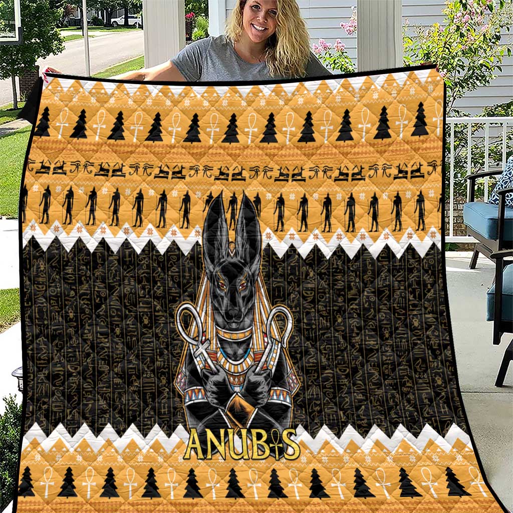 Ancient Egyptian Christmas Quilt Anubis Eid Milad Majid - Wonder Print Shop