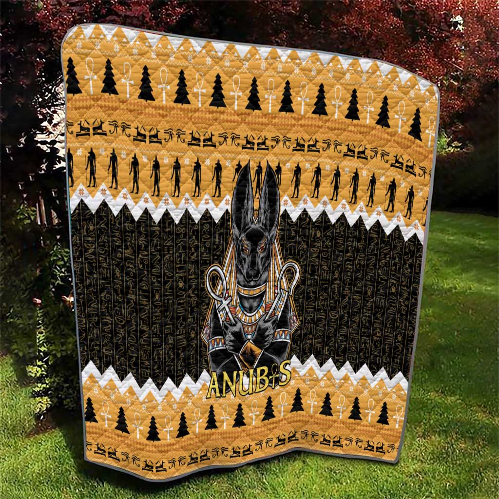 Ancient Egyptian Christmas Quilt Anubis Eid Milad Majid - Wonder Print Shop