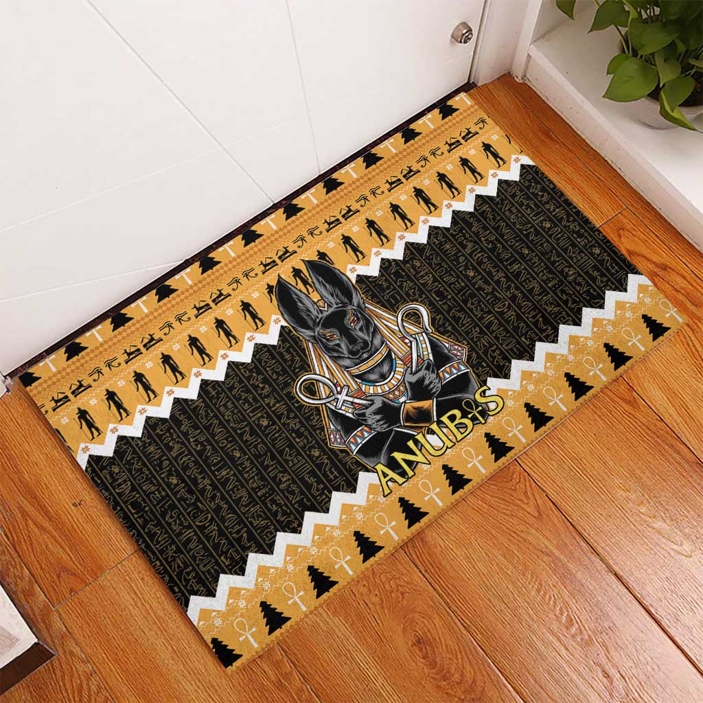 Ancient Egyptian Christmas Rubber Doormat Anubis Eid Milad Majid - Wonder Print Shop