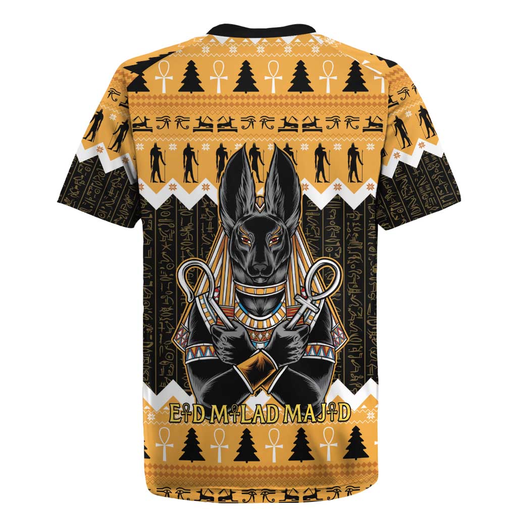 Ancient Egyptian Christmas Rugby Jersey Anubis Eid Milad Majid - Wonder Print Shop