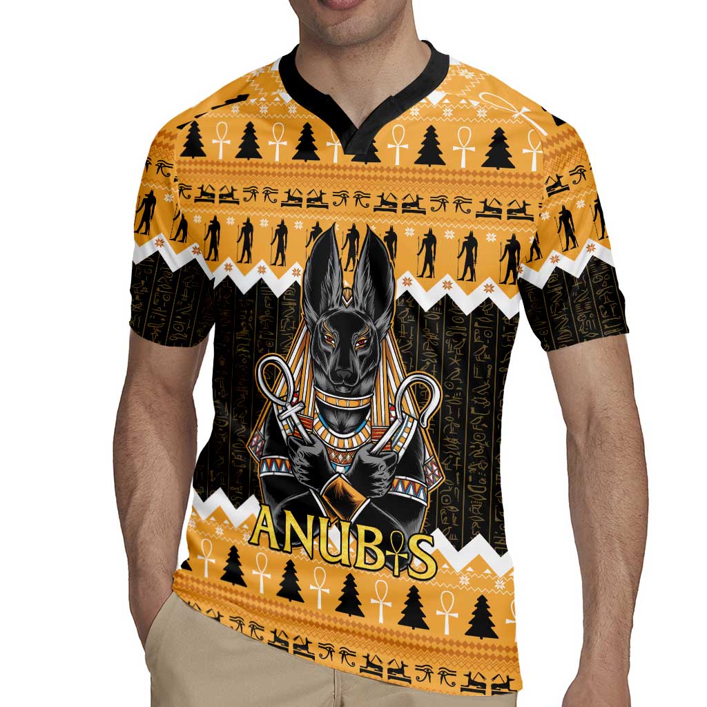 Ancient Egyptian Christmas Rugby Jersey Anubis Eid Milad Majid - Wonder Print Shop