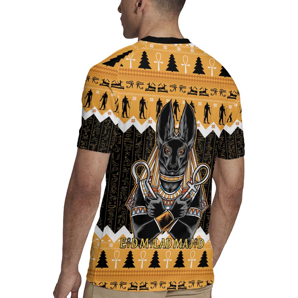 Ancient Egyptian Christmas Rugby Jersey Anubis Eid Milad Majid - Wonder Print Shop
