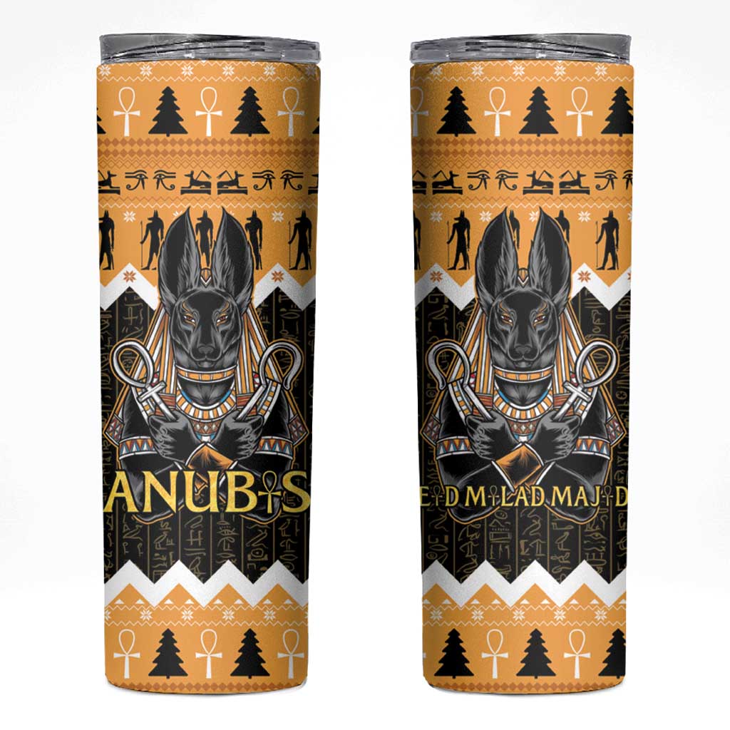 Ancient Egyptian Christmas Skinny Tumbler Anubis Eid Milad Majid - Wonder Print Shop