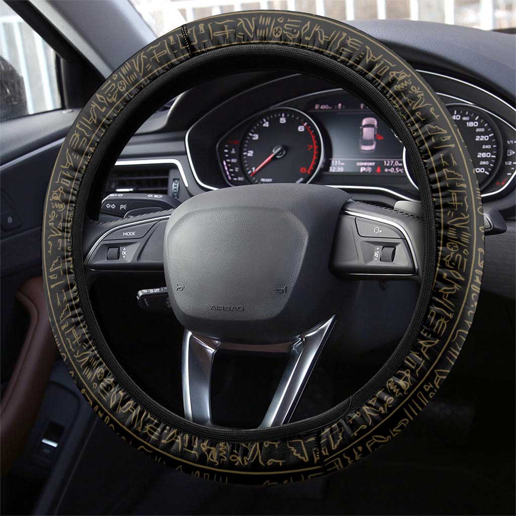Ancient Egyptian Christmas Steering Wheel Cover Anubis Eid Milad Majid - Wonder Print Shop