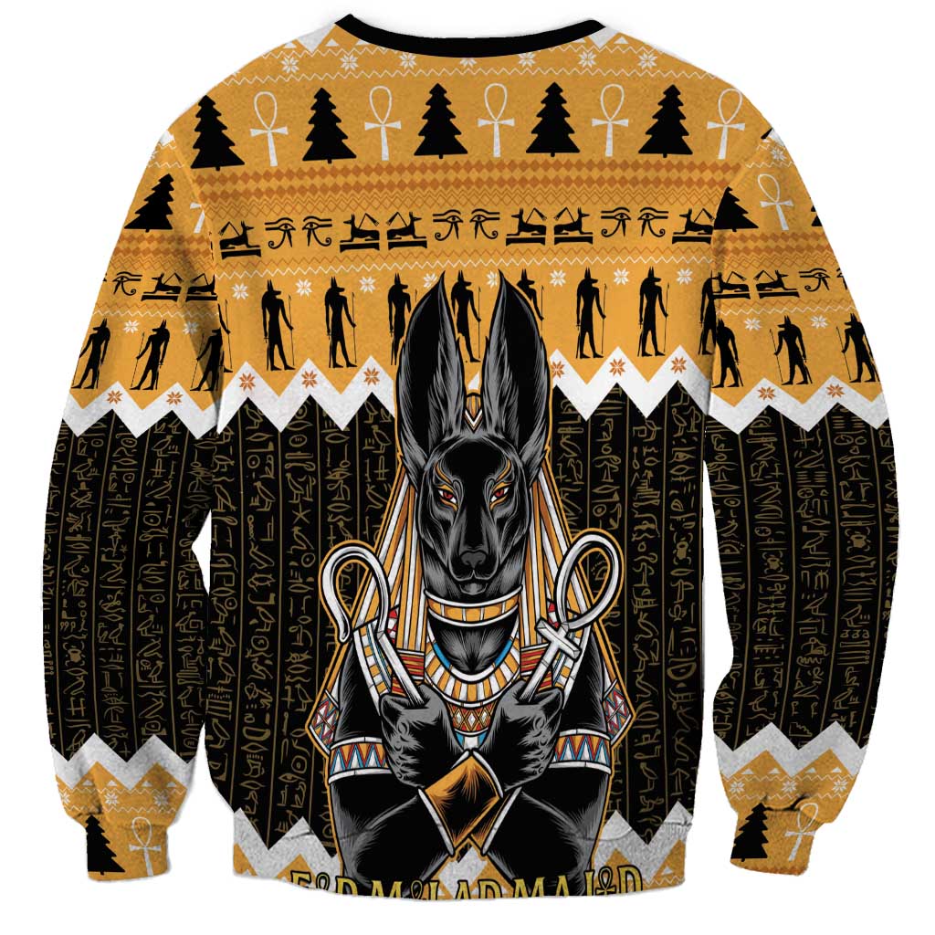 Ancient Egyptian Christmas Sweatshirt Anubis Eid Milad Majid - Wonder Print Shop