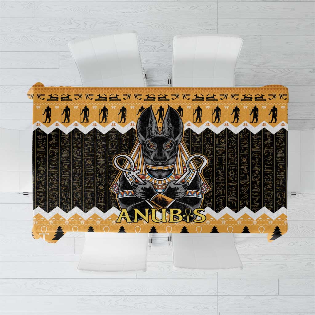 Ancient Egyptian Christmas Tablecloth Anubis Eid Milad Majid - Wonder Print Shop