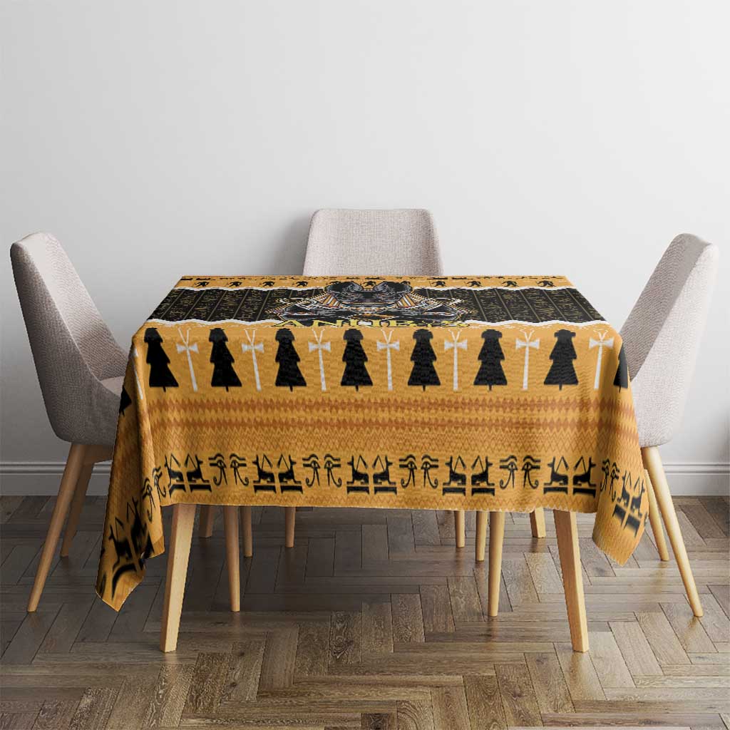 Ancient Egyptian Christmas Tablecloth Anubis Eid Milad Majid - Wonder Print Shop