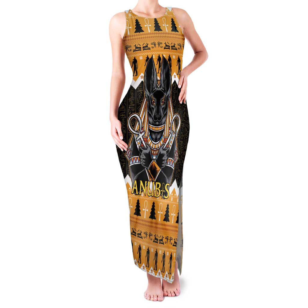 Ancient Egyptian Christmas Tank Maxi Dress Anubis Eid Milad Majid - Wonder Print Shop