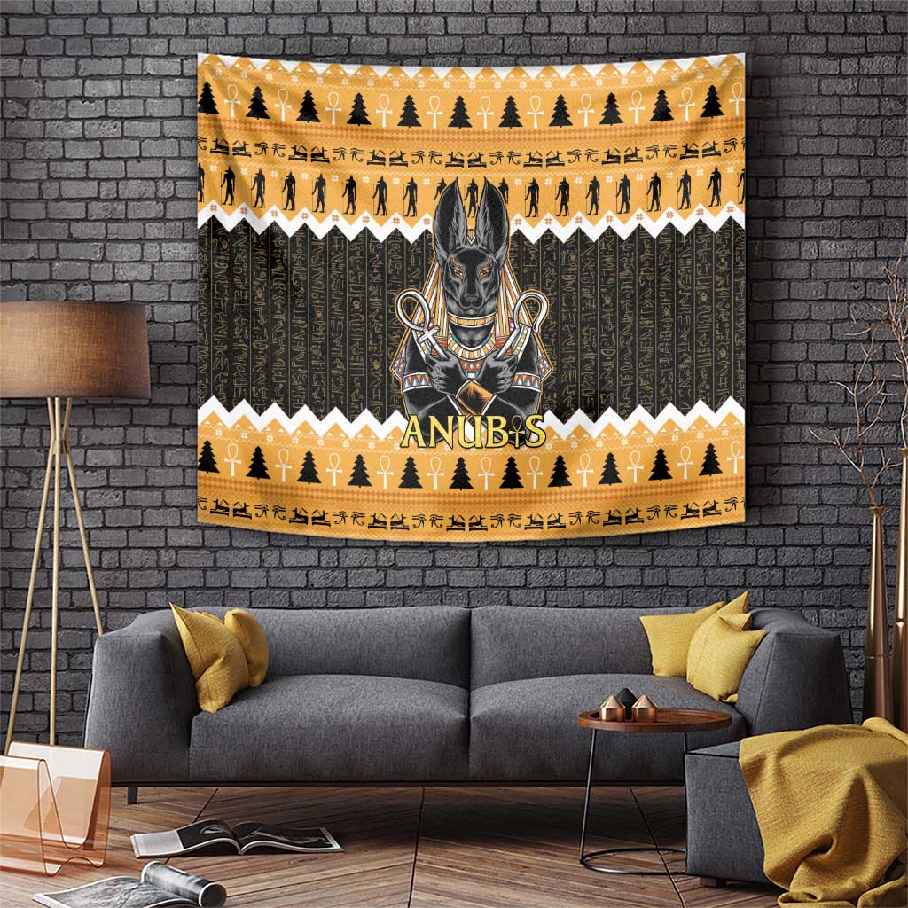 Ancient Egyptian Christmas Tapestry Anubis Eid Milad Majid - Wonder Print Shop