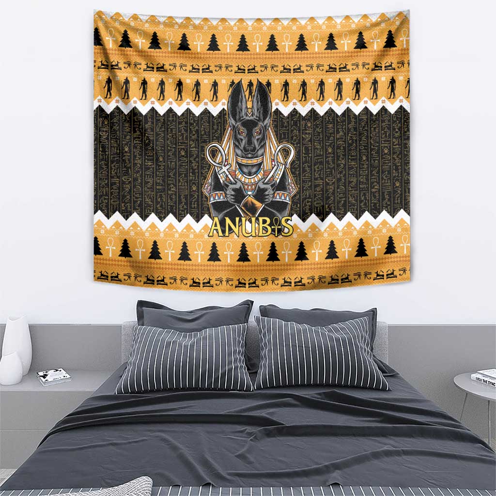 Ancient Egyptian Christmas Tapestry Anubis Eid Milad Majid - Wonder Print Shop