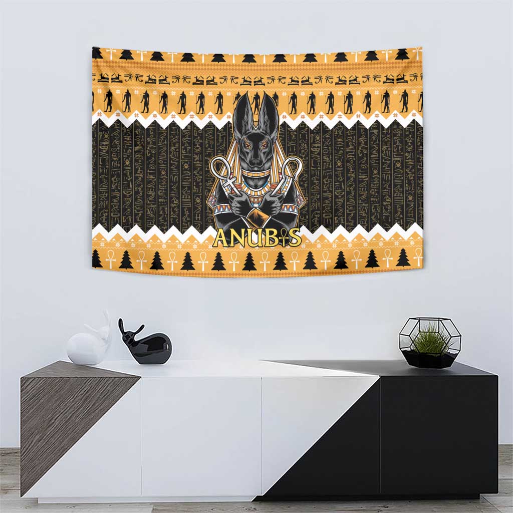 Ancient Egyptian Christmas Tapestry Anubis Eid Milad Majid - Wonder Print Shop
