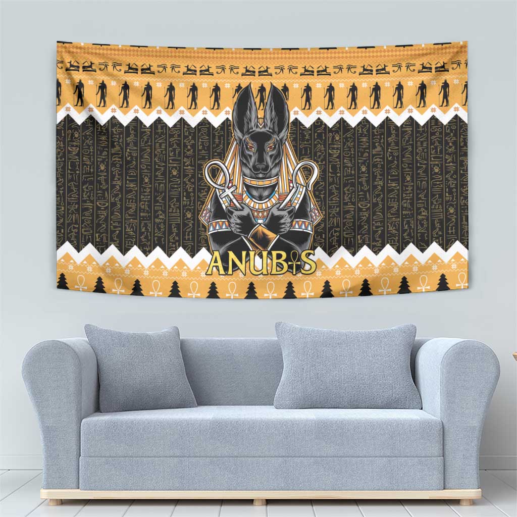 Ancient Egyptian Christmas Tapestry Anubis Eid Milad Majid - Wonder Print Shop