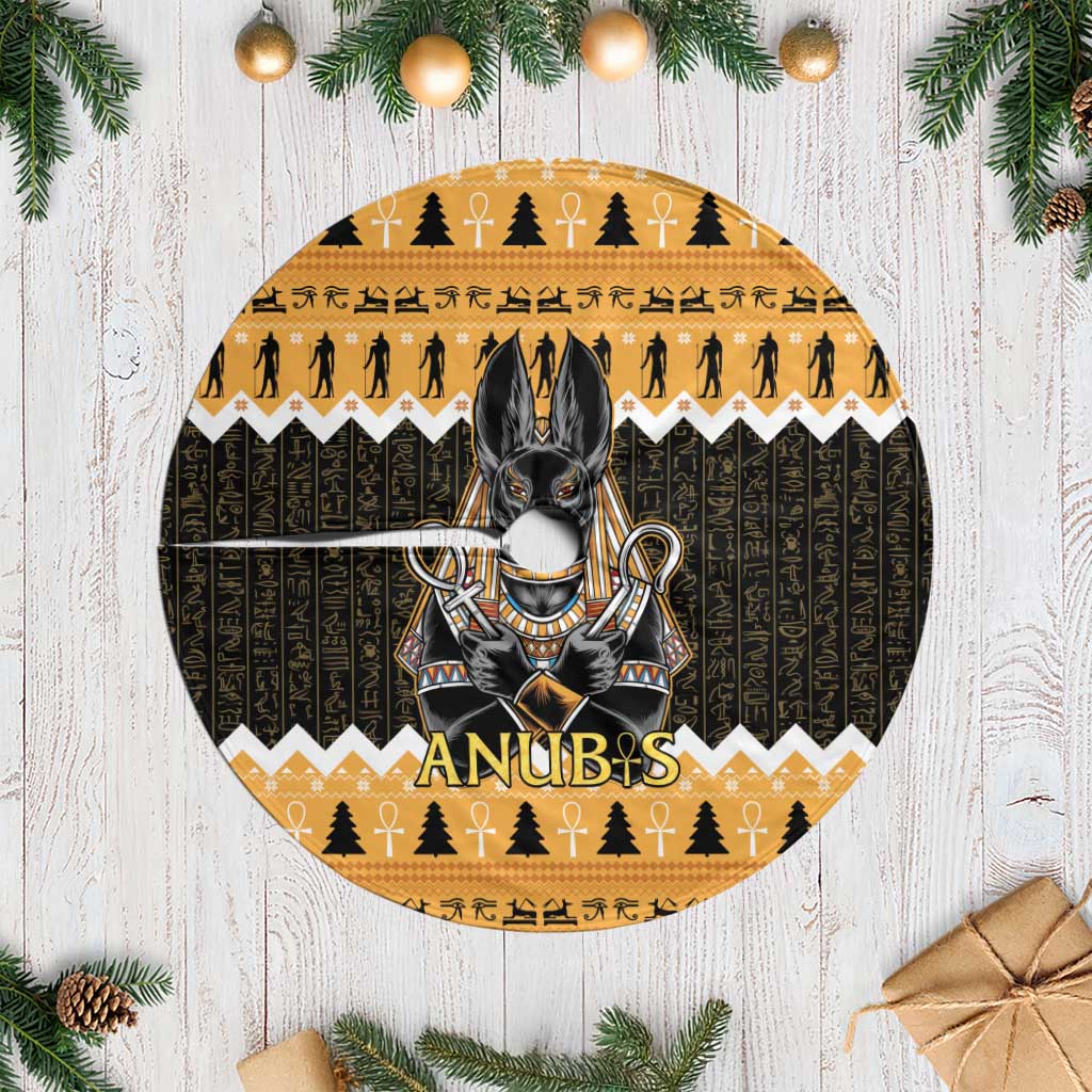 Ancient Egyptian Christmas Tree Skirt Anubis Eid Milad Majid - Wonder Print Shop