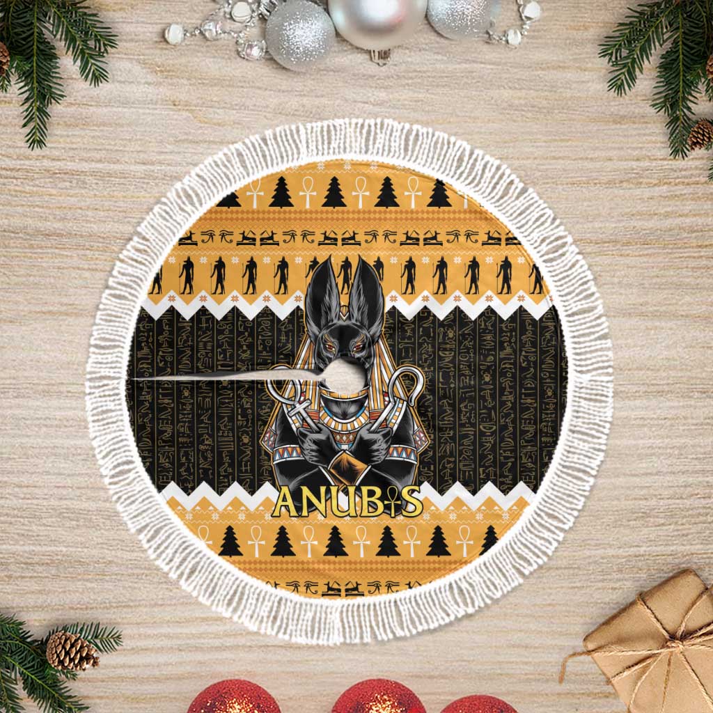 Ancient Egyptian Christmas Tree Skirt Anubis Eid Milad Majid - Wonder Print Shop
