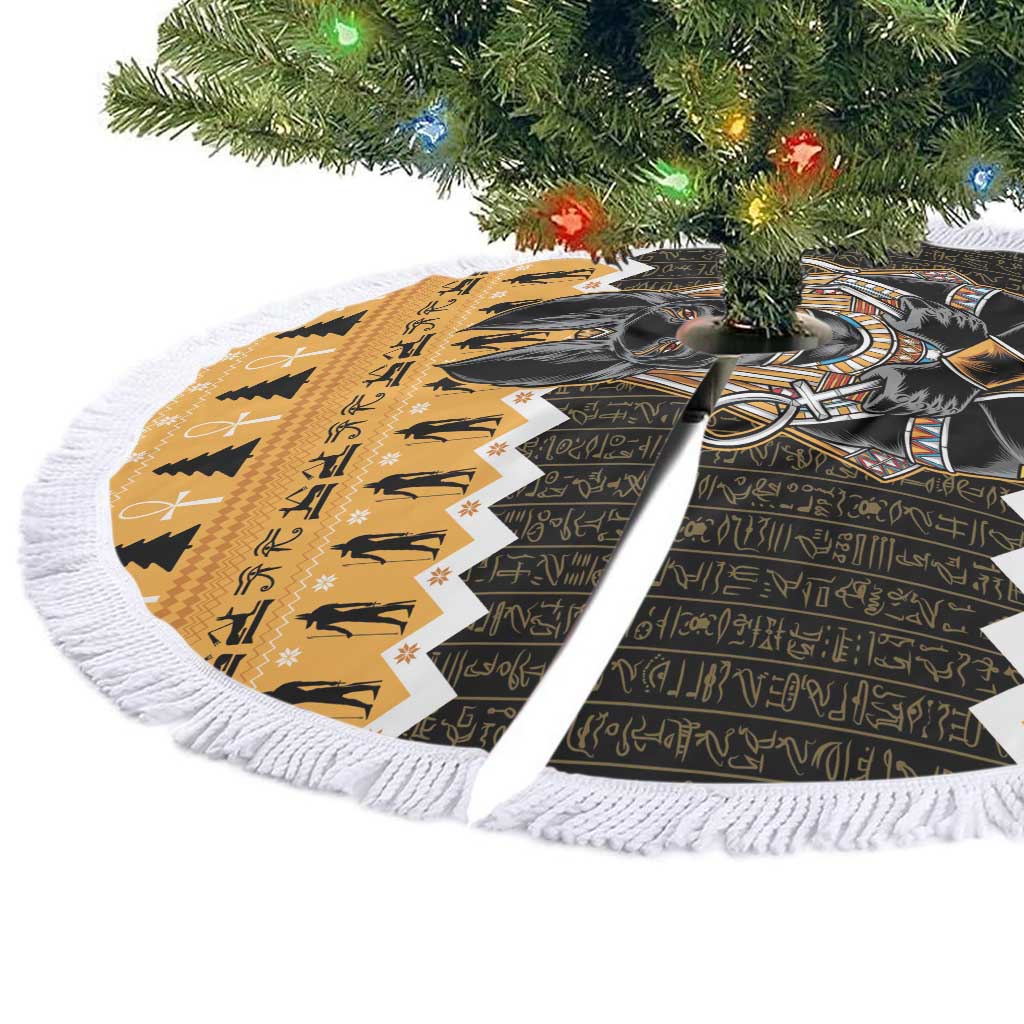 Ancient Egyptian Christmas Tree Skirt Anubis Eid Milad Majid - Wonder Print Shop