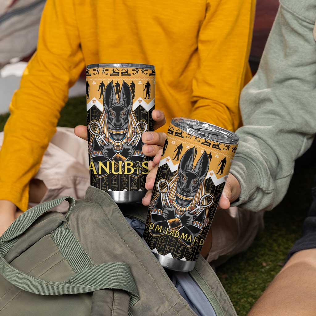 Ancient Egyptian Christmas Tumbler Cup Anubis Eid Milad Majid - Wonder Print Shop