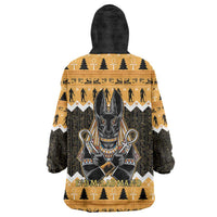 Ancient Egyptian Christmas Wearable Blanket Hoodie Anubis Eid Milad Majid - Wonder Print Shop